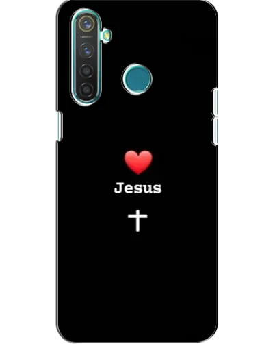 Чехол для Realme 5 с картинкой «Сердце - Jesus»
