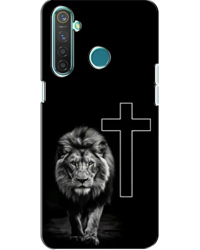 Чехол для Realme 5 с картинкой «Лев и Крест»