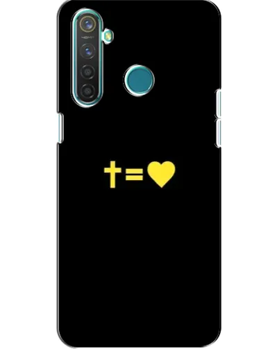 Чехол для Realme 5 с картинкой «Сердце и Крест»