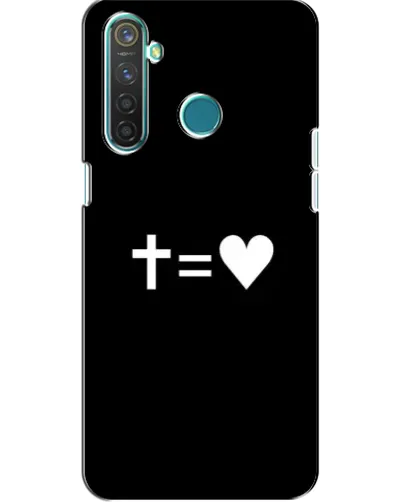 Чехол для Realme 5 с картинкой «Крест и Сердце»