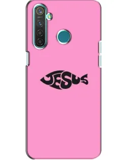 Чехол для Realme 5 с картинкой «Розовый символ  Jesus»