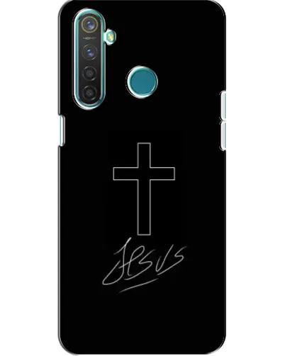 Чехол для Realme 5 с картинкой «Графический крест Jesus» Чехол для Realme 5 с картинкой «Графический крест Jesus»
