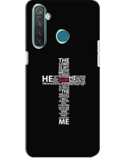 Чехол для Realme 5 с картинкой «Текстовый крест»