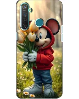 Чехол для Realme 5 с картинкой «Микки с тюльпанами»