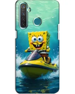 Чохол для Realme 5 з картинкою «Спанч Боб на гідроциклі»