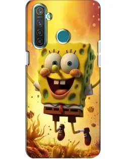 Чехол для Realme 5 с картинкой «Губка Боб прыгает»