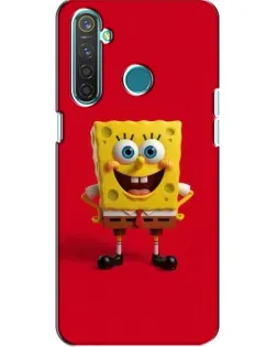 Чехол для Realme 5 с картинкой «Спанч Боб на красном»