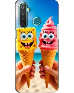Чехол для Realme 5 с картинкой «Спанч Боб мороженое»