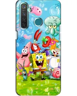 Чехол для Realme 5 с картинкой «Губка Боб и друзья»