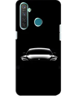 Чехол для Realme 5 с картинкой «Фары Tesla Night»
