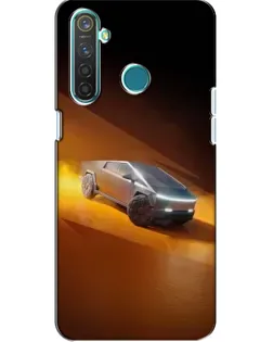 Чехол для Realme 5 с картинкой «Cybertruck в пустыне»