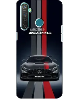 Чохол для Realme 5 з картинкою «Mercedes — білий карбон»