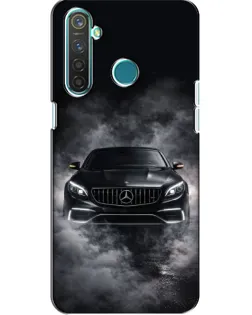 Чехол для Realme 5 с картинкой «Mercedes в дыму»