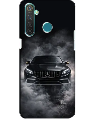 Чехол для Realme 5 с картинкой «Mercedes в дыму»