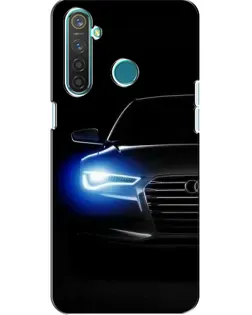 Чехол для Realme 5 с картинкой «Неоновый взгляд Audi»