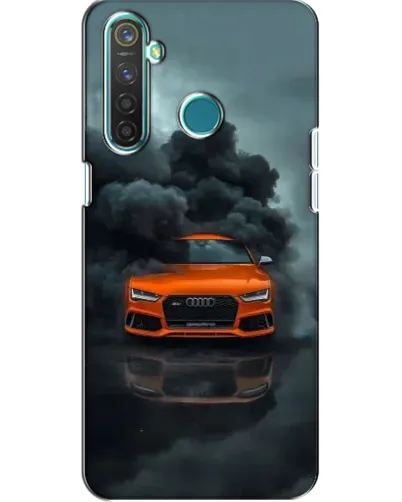 Чехол для Realme 5 с картинкой «Audi в облаках дыма»