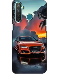 Чехол для Realme 5 с картинкой «Audi — закат»