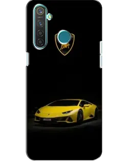 Чехол для Realme 5 с картинкой «Lamborghini желтый акцент»