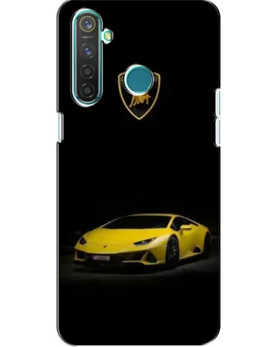 Чехол для Realme 5 с картинкой «Lamborghini желтый акцент»