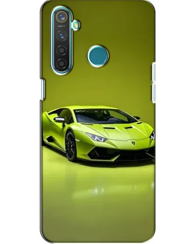 Чехол для Realme 5 с картинкой «Салатовый Lamborghini Huracan»