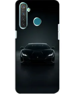 Чехол для Realme 5 с картинкой «Черный Lamborghini Aventador»