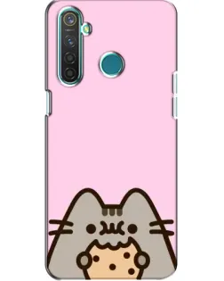 Чохол для Realme 5 з картинкою «Pusheen та печиво»