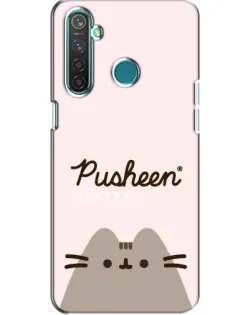 Чехол для Realme 5 с картинкой «Pusheen логотип»