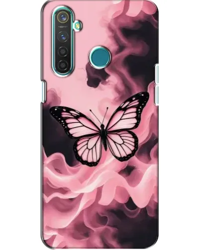 Чехол для Realme 5 с картинкой «Бабочка в дыму»
