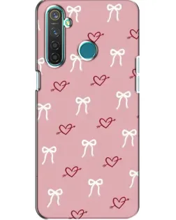 Чехол для Realme 5 с картинкой «Сердца и банты»
