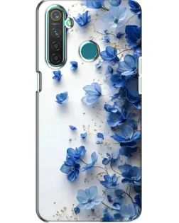 Чохол для Realme 5 з картинкою «Блакитний квітковий каскад»