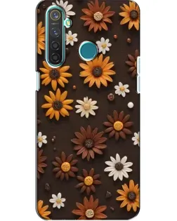 Чохол для Realme 5 з картинкою «Візерунок з маленьких соняшників»