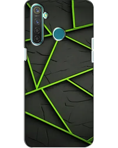 Чехол для Realme 5 с картинкой «Зеленые геометрические линии» Чехол для Realme 5 с картинкой «Зеленые геометрические линии»