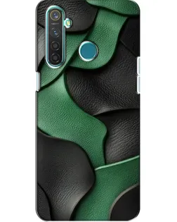 Чехол для Realme 5 с картинкой «Зеленые кожаные волны»
