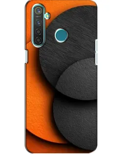 Чехол для Realme 5 с картинкой «Геометрия оранжевых кругов»