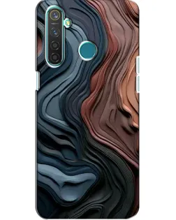 Чехол для Realme 5 с картинкой «Цветные волны каньона»