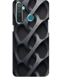 Чехол для Realme 5 с картинкой «Объемное серое плетение»