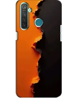 Чехол для Realme 5 с картинкой «Оранжевый разлом»