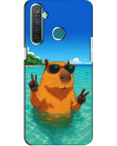 Чехол для Realme 5 с картинкой «Морская капибара»