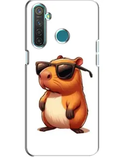 Чехол для Realme 5 с картинкой «Капибара в очках»