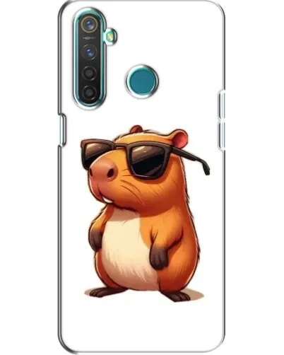 Чехол для Realme 5 с картинкой «Капибара в очках»