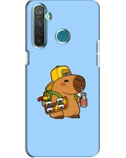 Чехол для Realme 5 с картинкой «Капибара на скейте»