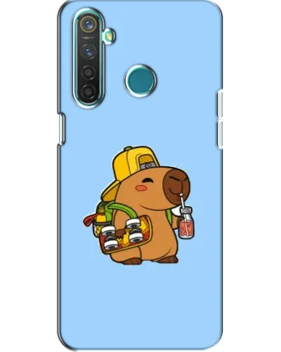 Чехол для Realme 5 с картинкой «Капибара на скейте»