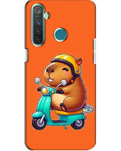 Чехол для Realme 5 с картинкой «Капибара на скутере»