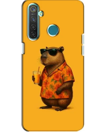Чехол для Realme 5 с картинкой «Капибара на отдыхе»