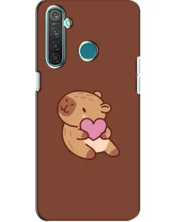 Чехол для Realme 5 с картинкой «Капибара с сердцем»