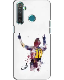 Чехол для Realme 5 с картинкой «Акварельный Месси Барселона»