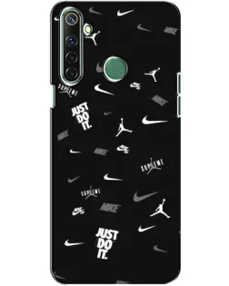 Чехол для Realme 6i с картинкой «Nike Black Pattern»