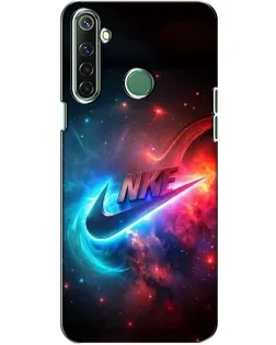 Чехол для Realme 6i с картинкой «Огненный логотип Nike»