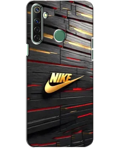 Чехол для Realme 6i с картинкой «Золотой Nike на металле»