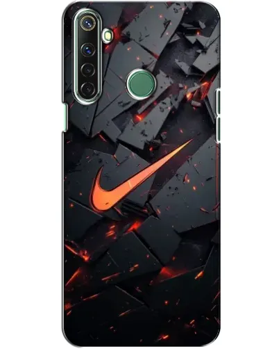 Чехол для Realme 6i с картинкой «Nike — эффект разломов»